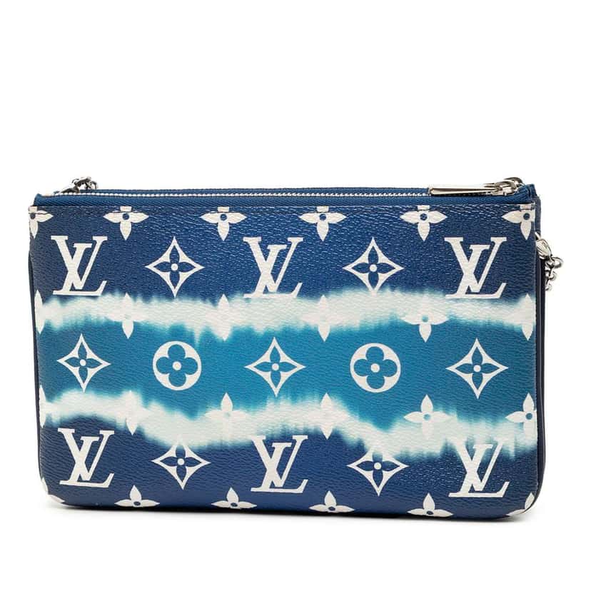 Louis Vuitton Monogram Escale Double Zip Pochette Blue Very good condition - Back View