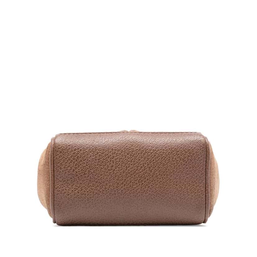Gucci Mini Suede Bamboo Satchel Brown Leather Very good condition - Inside View