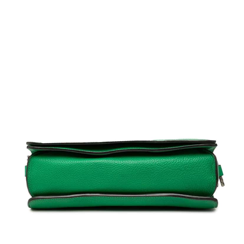 Loewe Pebbled Calfskin Anagram Flap Crossbody Green Leather Very good condition - Inside View