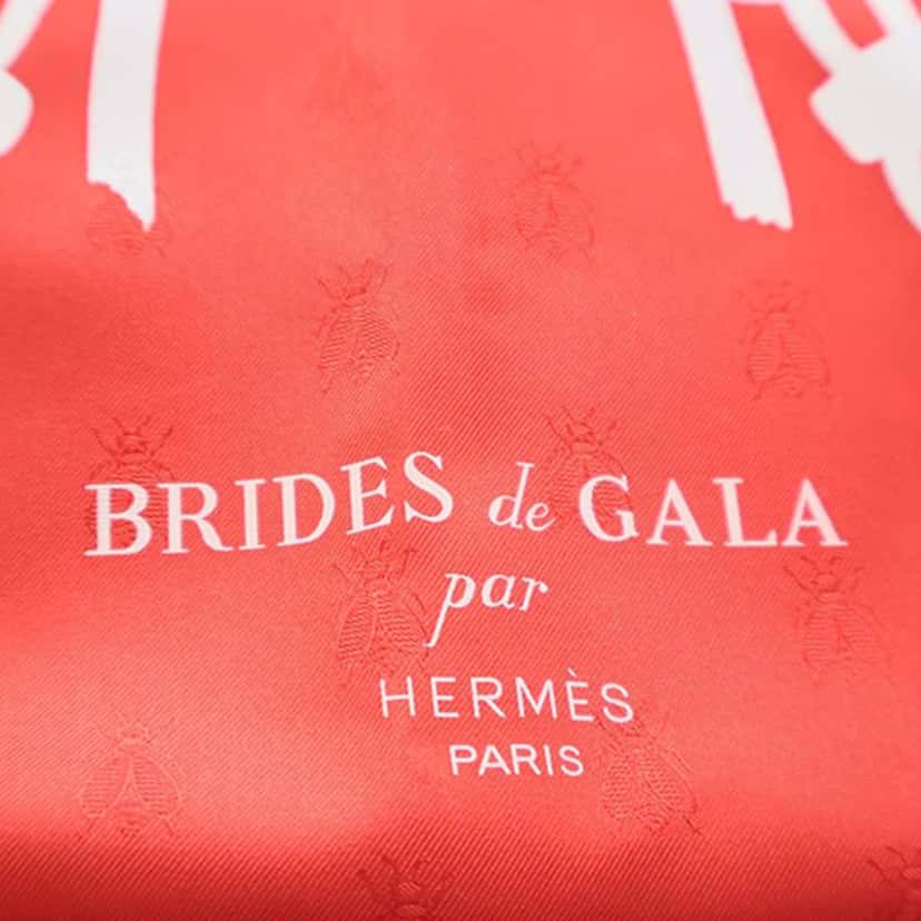 Hermès Brides De Gala Tattoo Silk Scarf 90 Red Silk Very good condition - Inside View