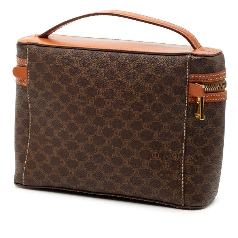 Celine Macadam Coated Canvas Vanity Bag Brown Canvas Good condition - Back View