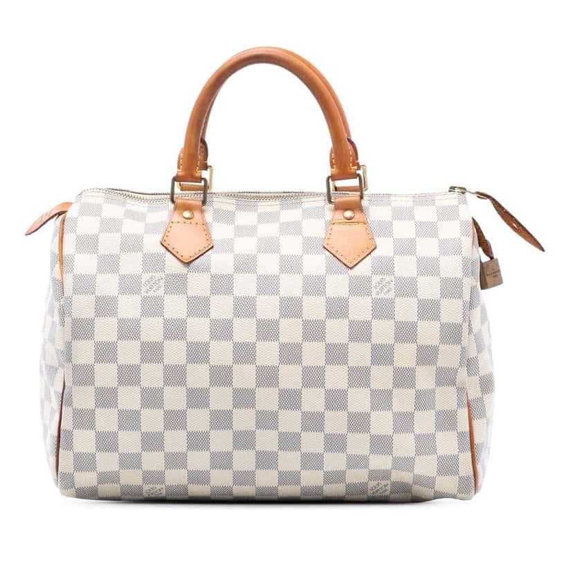 Louis Vuitton Damier Azur Speedy 30 White Good condition - Front View