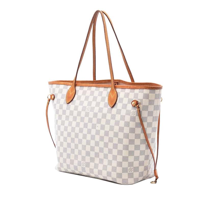 Louis Vuitton Damier Azur Neverfull MM White Good condition - Back View
