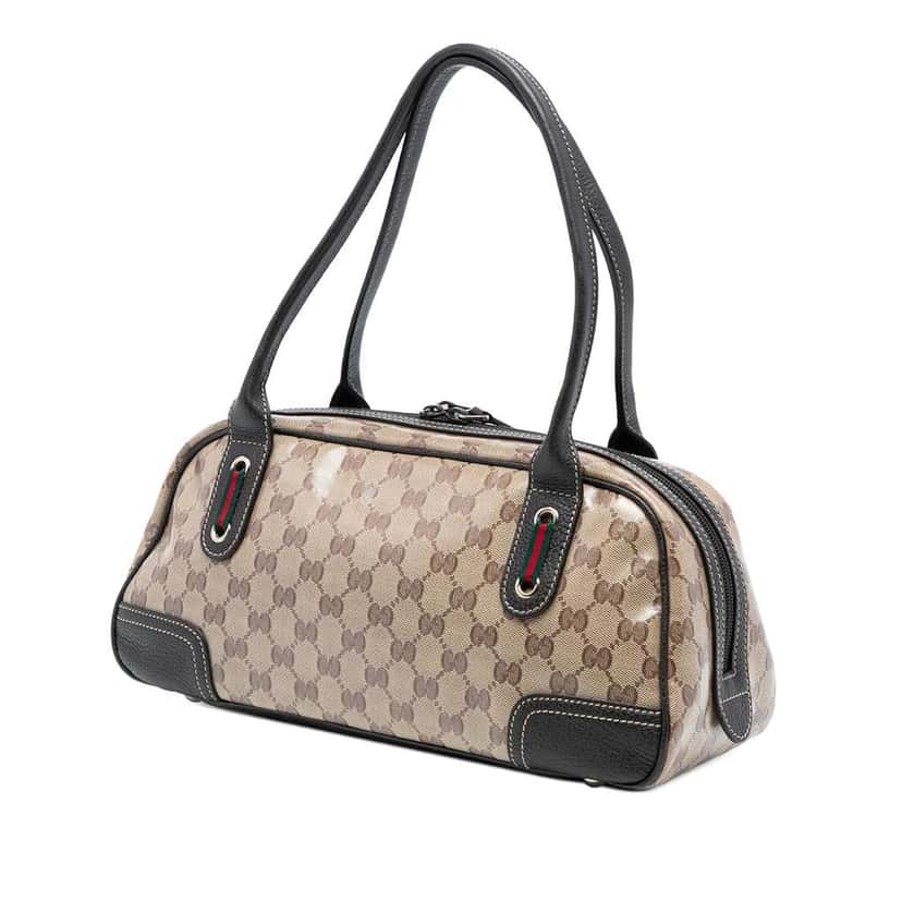 Gucci GG Crystal Princy Shoulder Bag Brown Canvas Good condition - Back View