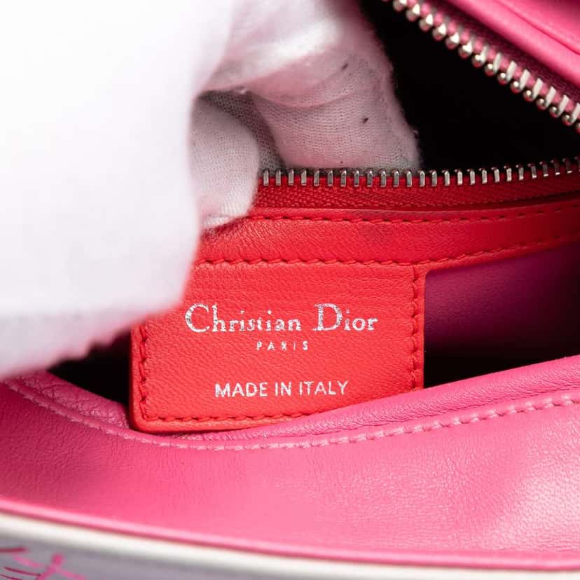 Dior Medium Tricolor Lambskin Macrocannage Stitched Lady Dior Grey Leather Very good condition - Box View