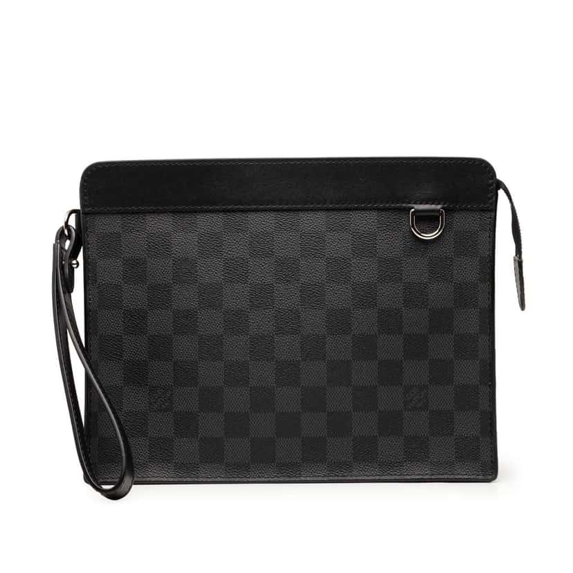 Louis Vuitton Damier Graphite Standing Pouch Black Good condition - Front View