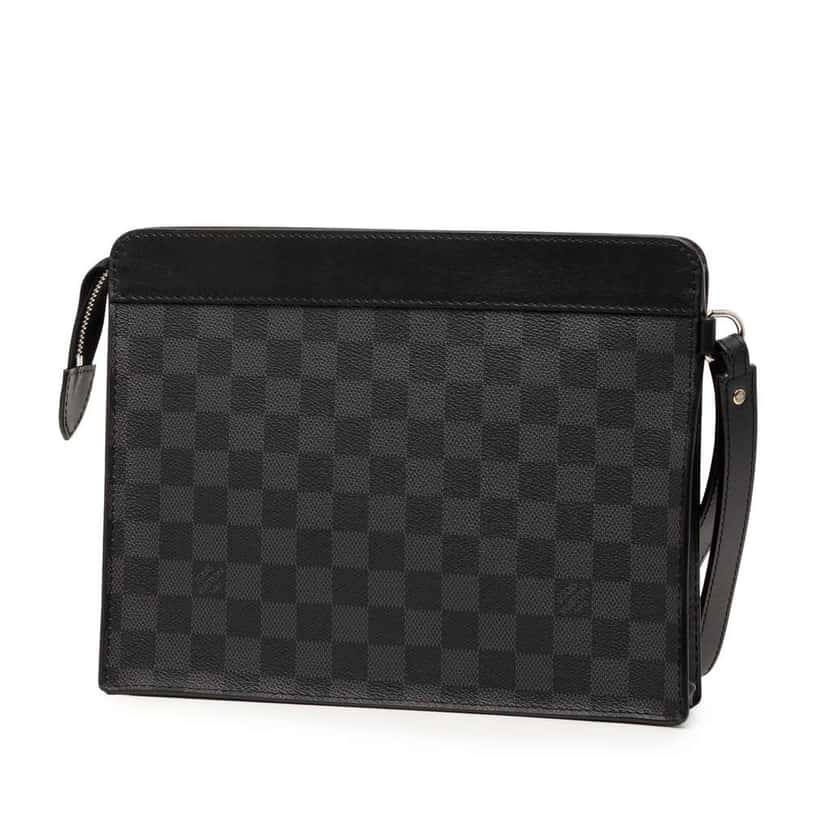 Louis Vuitton Damier Graphite Standing Pouch Black Good condition - Back View