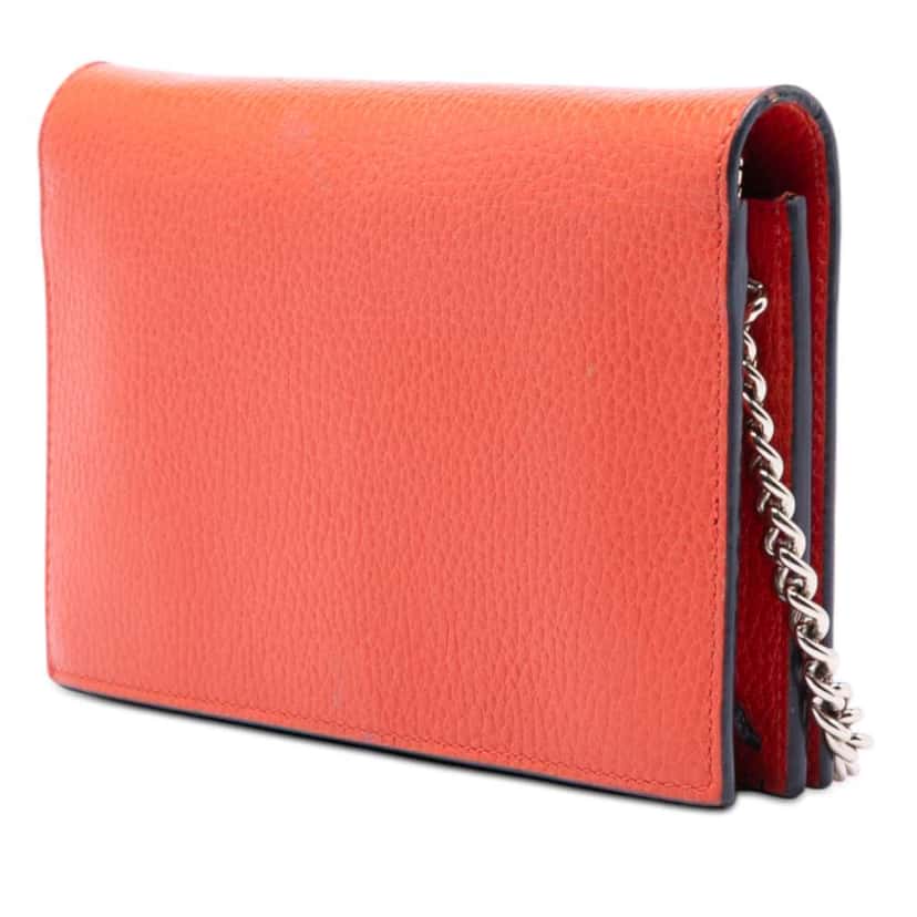 Gucci Leather Betty Wallet on Chain Orange Leather Very good condition - Back View