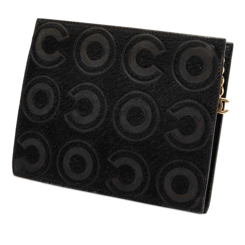 Chanel Coco Pony Hair Clutch Black Very good condition - Back View
