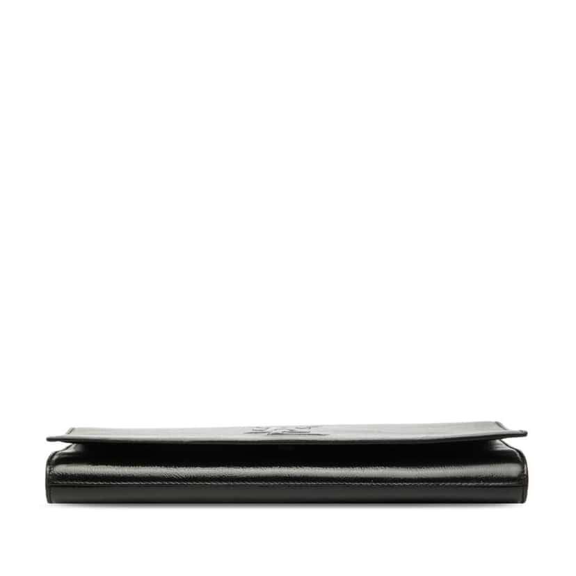 Saint Laurent Large Textured Patent Monogram Belle De Jour Clutch Black Leather Very good condition - Inside View