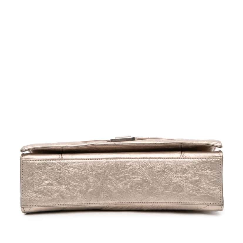Balenciaga Small Metallic Calfskin Crush Chain Shoulder Bag Brown Leather Very good condition - Inside View