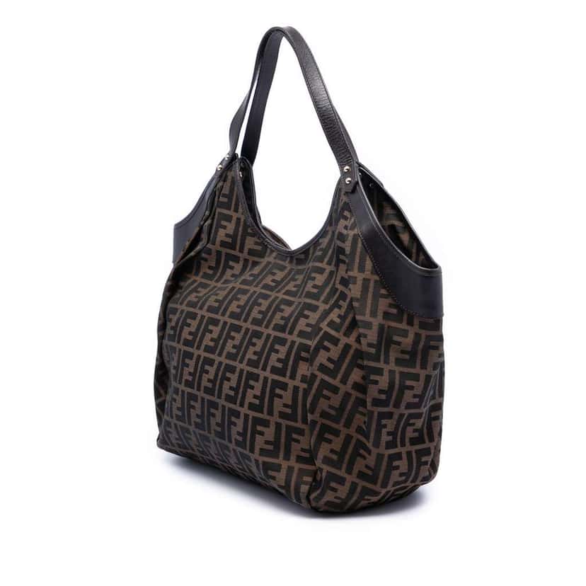 Fendi Large Zucca Canvas Chef Tote Brown Canvas Good condition - Back View