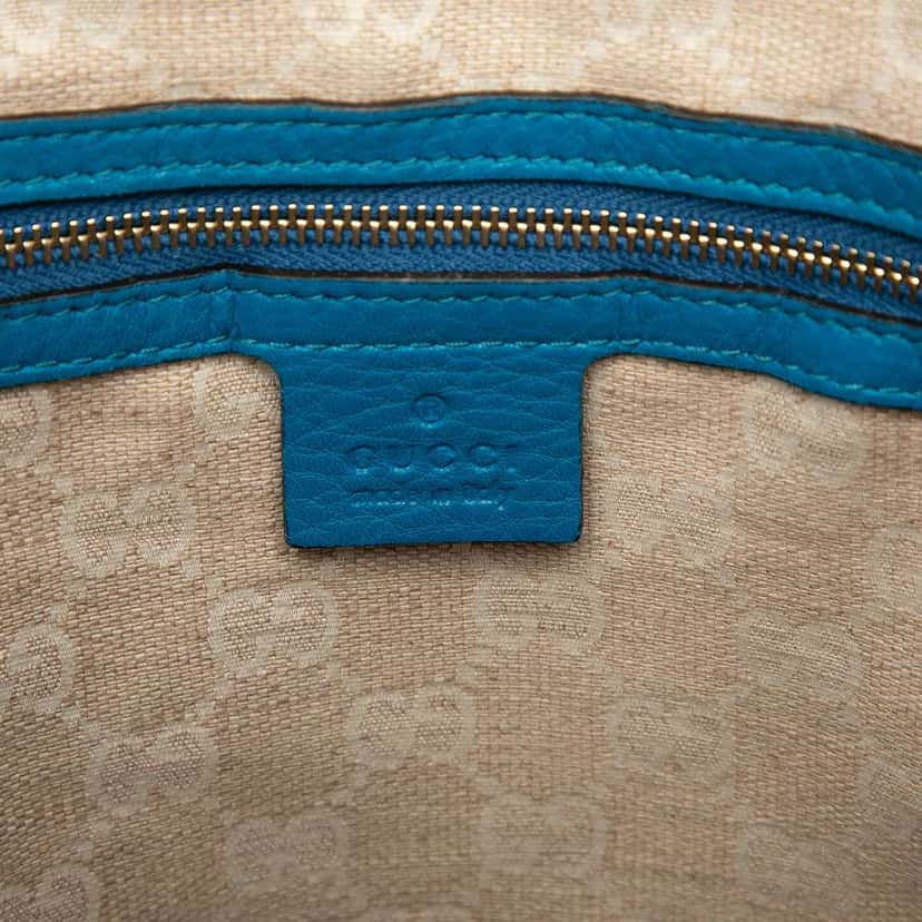 Gucci Calfskin Bamboo Diana Satchel Blue Leather Good condition - Box View