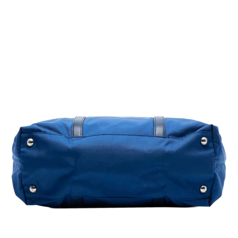 Prada Vitello Trimmed Tessuto Satchel Blue Very good condition - Inside View