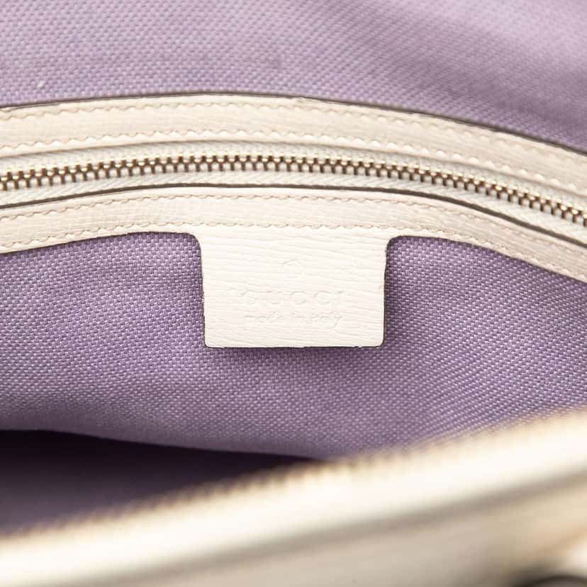 Gucci Large Leather Floral Print Nice Dome Satchel White Leather Good condition - Box View