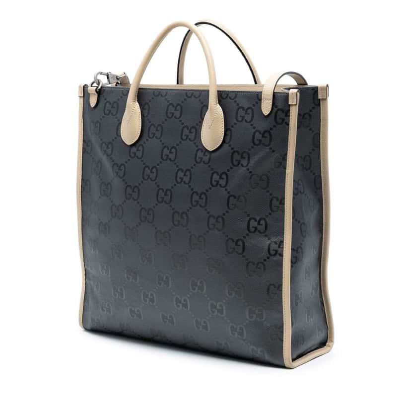 Gucci Medium GG Nylon Off the Grid Convertible Tote Grey Very good condition - Back View