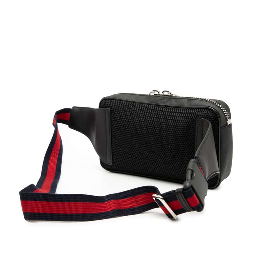 Gucci GG Supreme Web Belt Bag Black Canvas Good condition - Back View