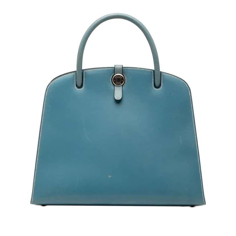 Hermès Box Calf Dalvy 30 Blue Leather Good condition - Front View