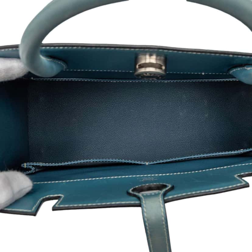 Hermès Box Calf Dalvy 30 Blue Leather Good condition - Model View