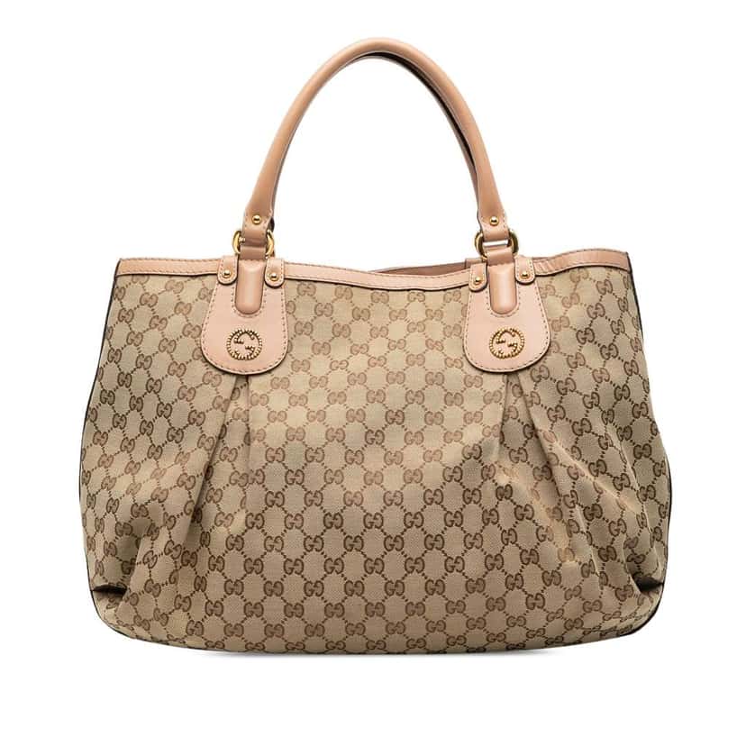Gucci Large GG Canvas Scarlett Tote Brown Canvas Very good condition - Front View