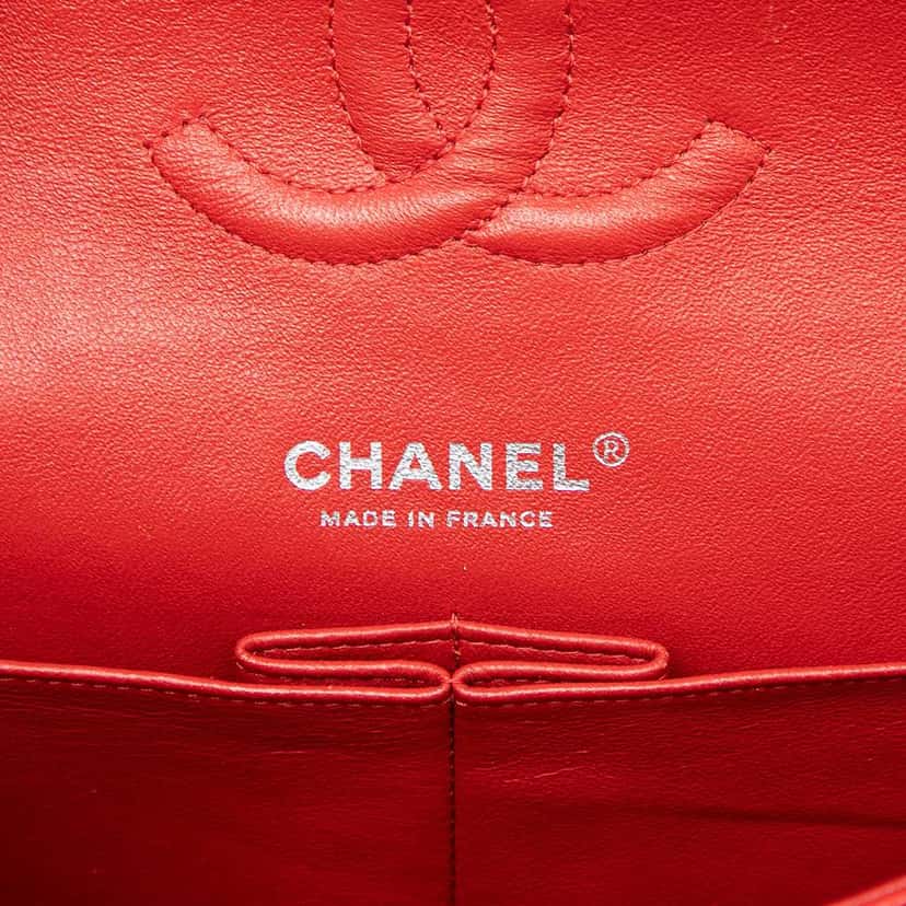 Chanel Medium Classic Caviar Double Flap Red Leather Very good condition - Box View