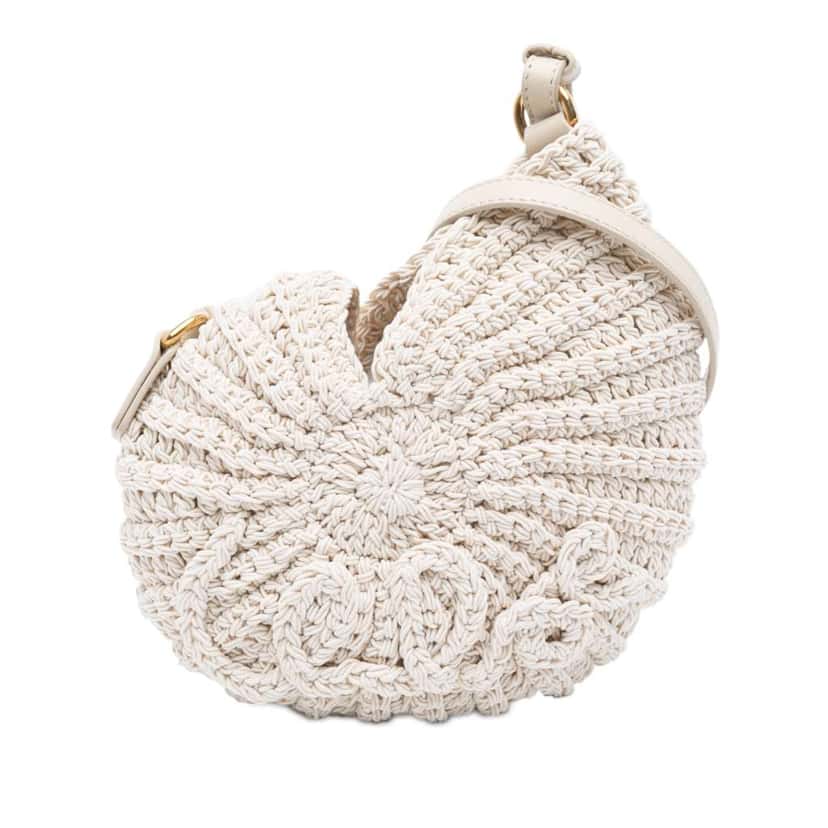 Chloé Crochet Sea Treasures Crossbody White Wool Good condition - Front View