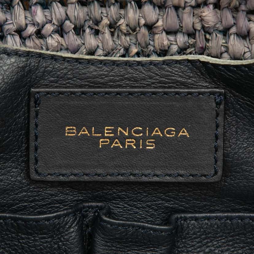 Balenciaga Raffia Motocross Panier Basket Tote Brown Good condition - Box View