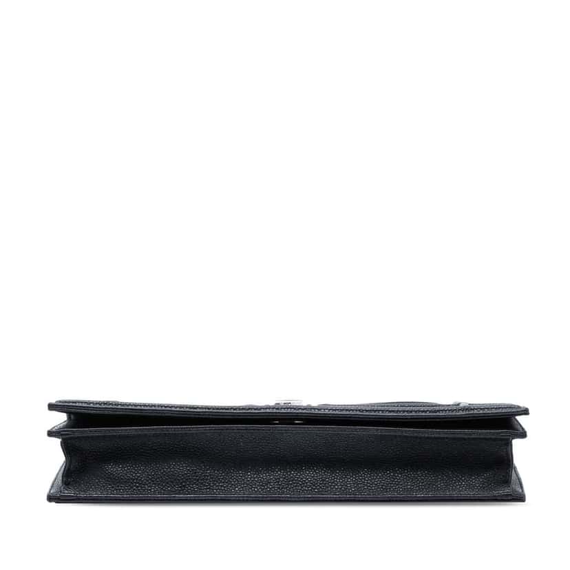 Dior Grained Calfskin Diorama Pochette Clutch Black Leather Very good condition - Inside View