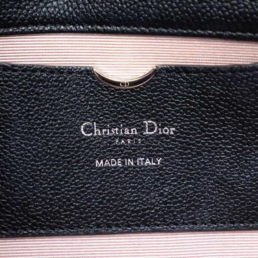 Dior Grained Calfskin Diorama Pochette Clutch Black Leather Very good condition - Box View