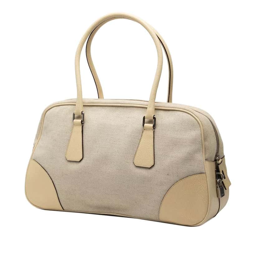 Prada Canvas Shoulder Bag Brown Canvas Very good condition - Back View