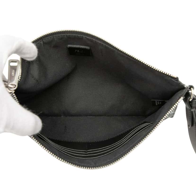 Fendi FF 1974 Nylon Camouflage Wristlet Pouch Black Very good condition - Model View