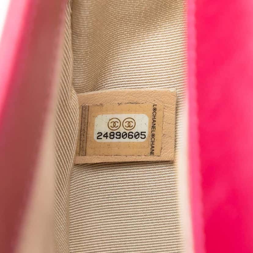 Chanel CC Quilted Shiny Calfskin Single Flap Pink Leather Good condition - Box View