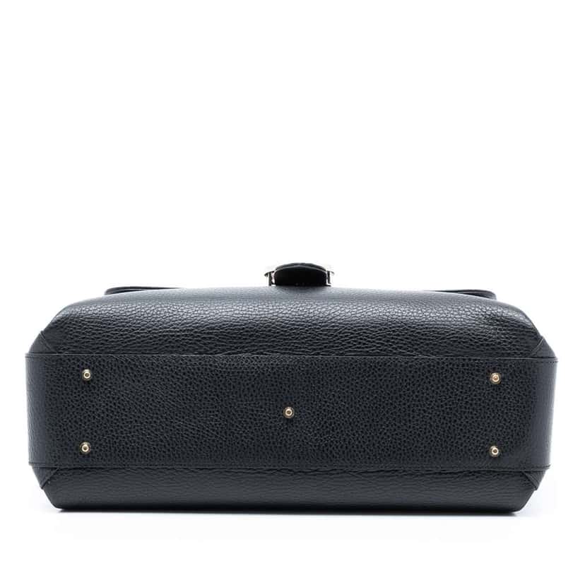 Gucci Medium Dollar Calf Interlocking G Satchel Black Leather Very good condition - Inside View