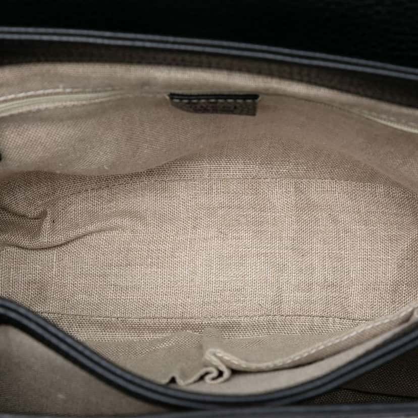 Gucci Medium Dollar Calf Interlocking G Satchel Black Leather Very good condition - Model View