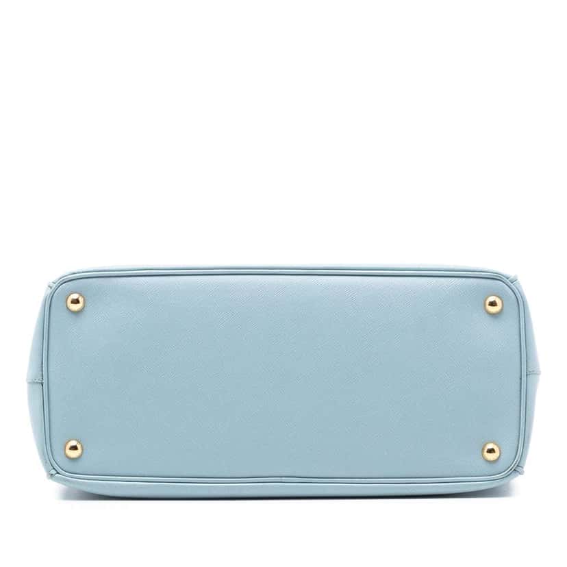 Prada Large Saffiano Lux Galleria Double Zip Satchel Blue Leather Good condition - Inside View
