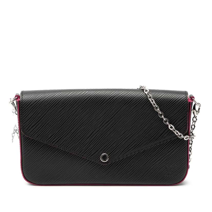Louis Vuitton Epi Pochette Felicie Black Leather Very good condition - Front View