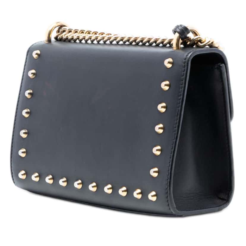 Gucci Small Pearl Studded Leather Padlock Crossbody Black Leather Very good condition - Back View