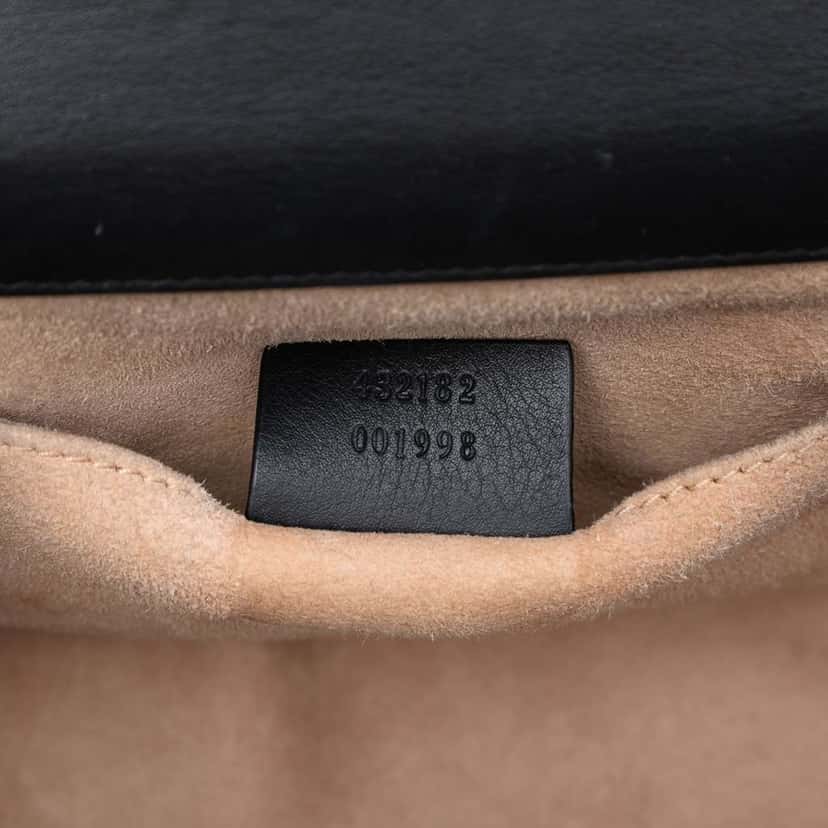 Gucci Small Pearl Studded Leather Padlock Crossbody Black Leather Very good condition - Box View