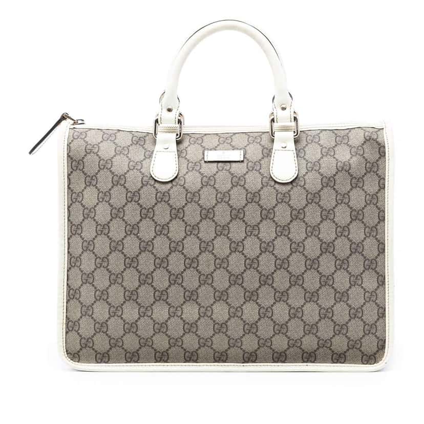 Gucci GG Supreme Satchel Brown Canvas Very good condition - Front View