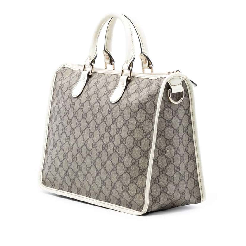 Gucci GG Supreme Satchel Brown Canvas Very good condition - Back View