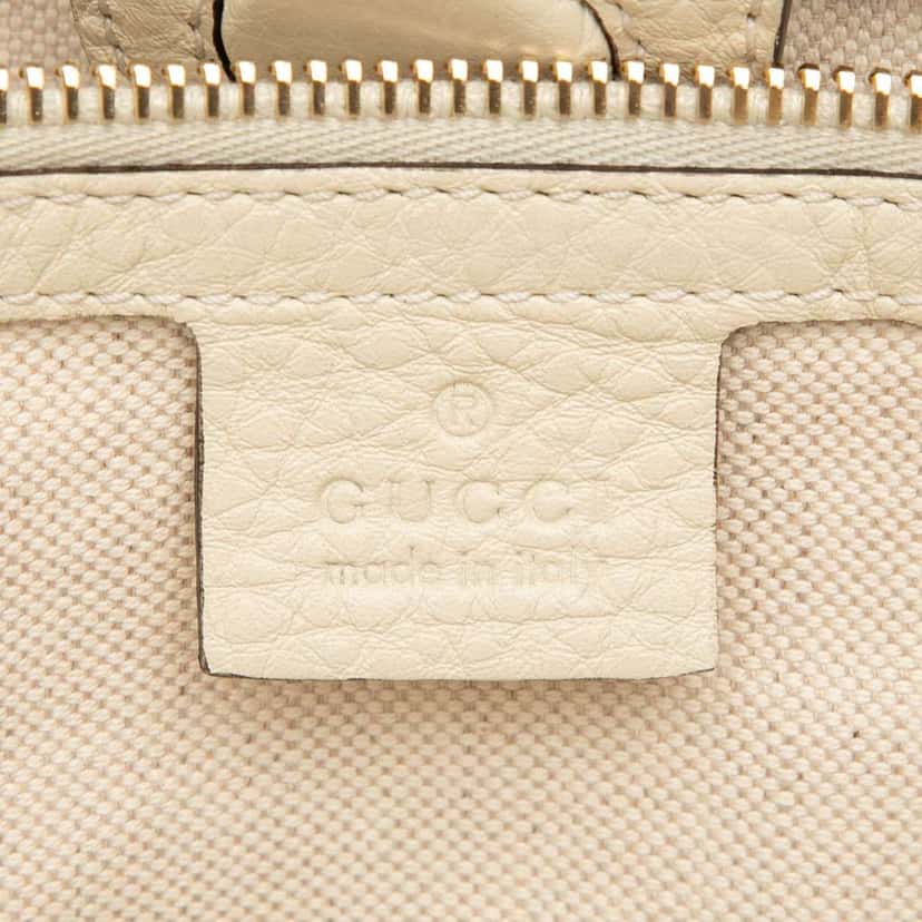 Gucci Large Calfskin Bamboo Shopper Satchel White Leather Good condition - Box View