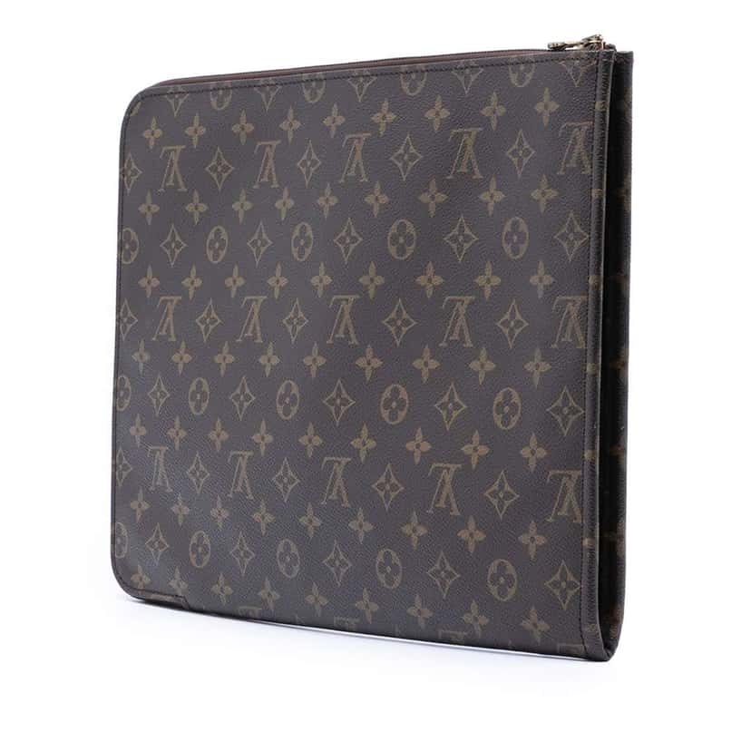 Louis Vuitton Monogram Poche Documents Portfolio Brown Good condition - Back View