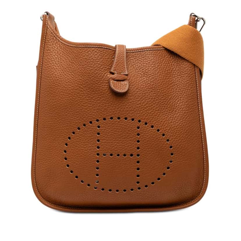 Hermès Clemence Evelyne II 29 Brown Leather Good condition - Front View