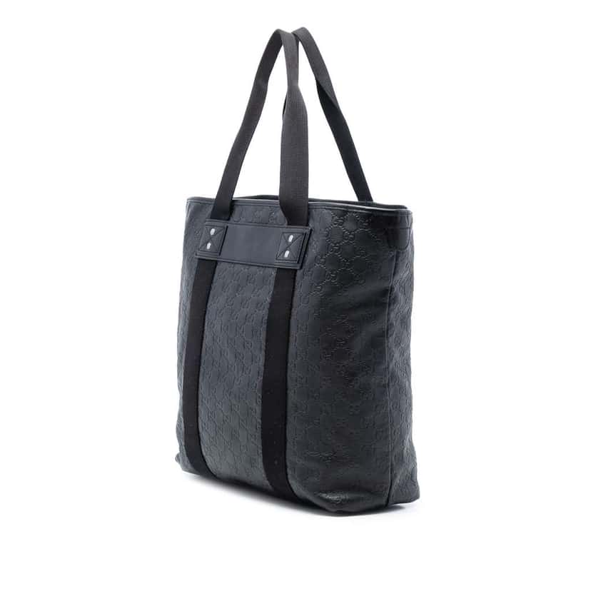 Gucci Guccissima Web Tote Black Leather Very good condition - Back View