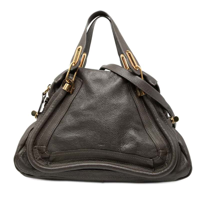 Chloé Medium Leather Paraty Satchel Grey Leather Good condition - Front View