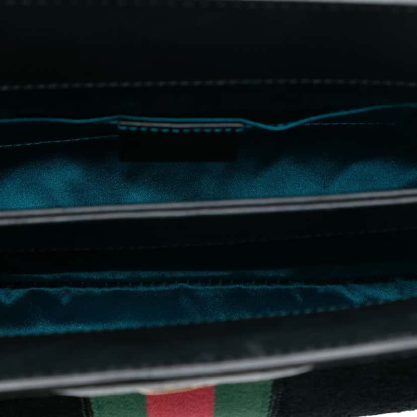 Gucci Small Suede Ophidia Chain Crossbody Black Leather Good condition - Model View