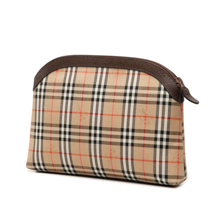 Burberry Haymarket Check Canvas Clutch Brown Canvas Very good condition - Back View