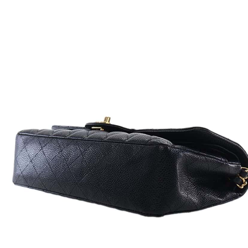 Chanel Medium Classic Caviar Double Flap Black Leather Good condition - Box View