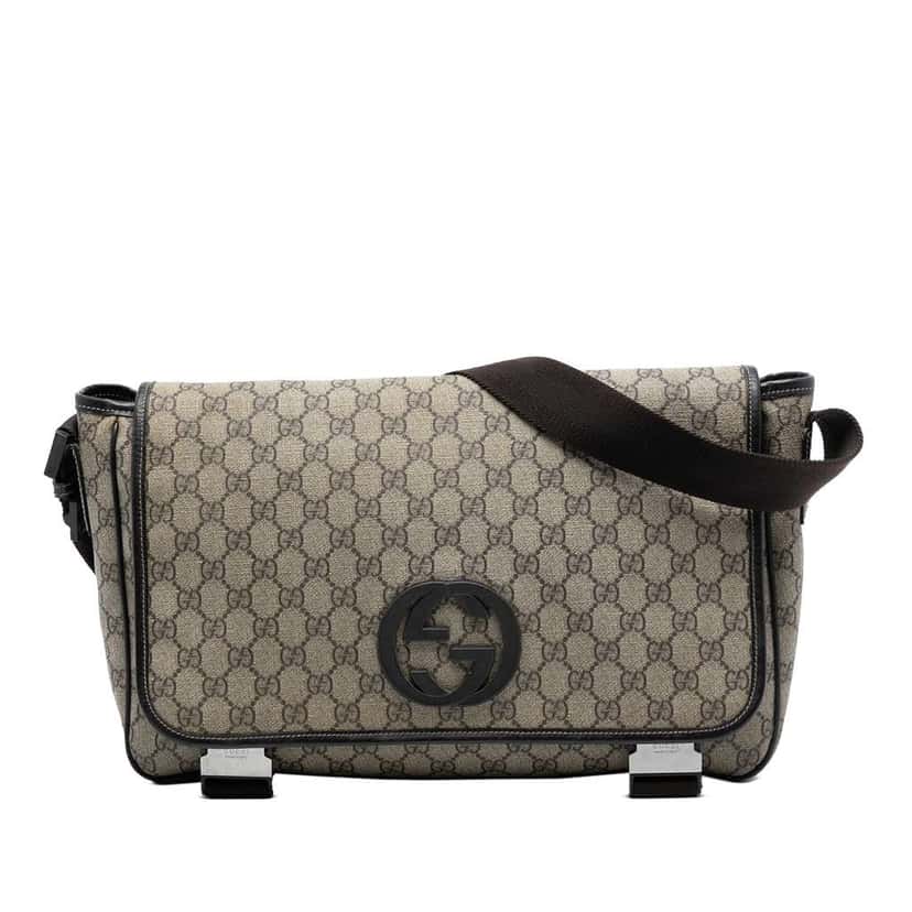 Gucci GG Supreme Interlocking G Crossbody Brown Canvas Very good condition - Front View