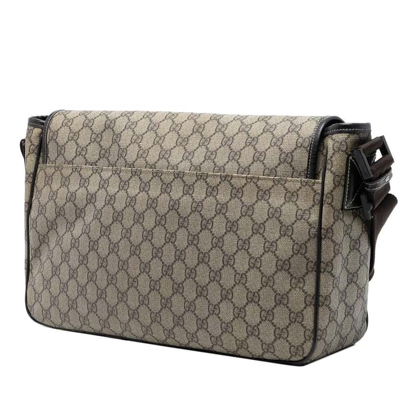 Gucci GG Supreme Interlocking G Crossbody Brown Canvas Very good condition - Back View